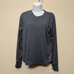 Alive Sport Gray Blue Long Sleeve Shirt S New